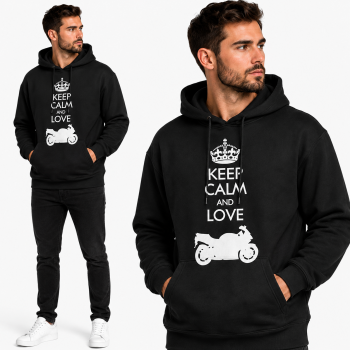 BLUZA Z KAPTUREM M8 KEEP CALM & LOVE MOTO